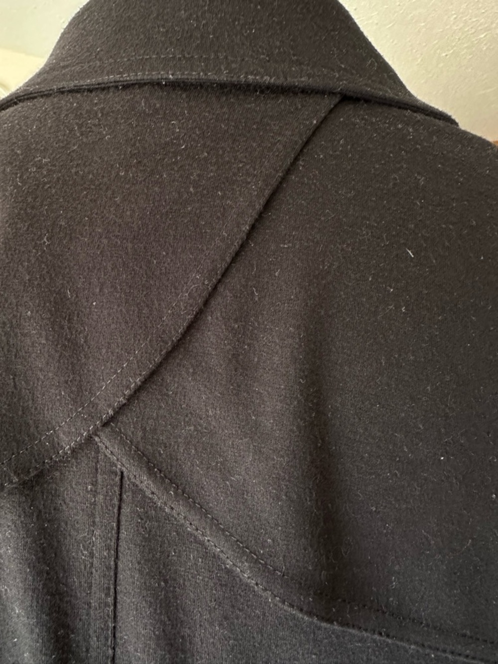 Classic Double-Breasted Black A-Line Coat - Picture 7 of 12